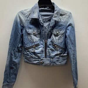 Celebrity Pink Size Small Light Blue Crop Jean Jacket. Preloved
